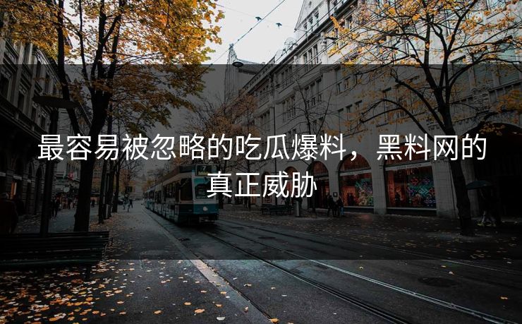 最容易被忽略的吃瓜爆料，黑料网的真正威胁