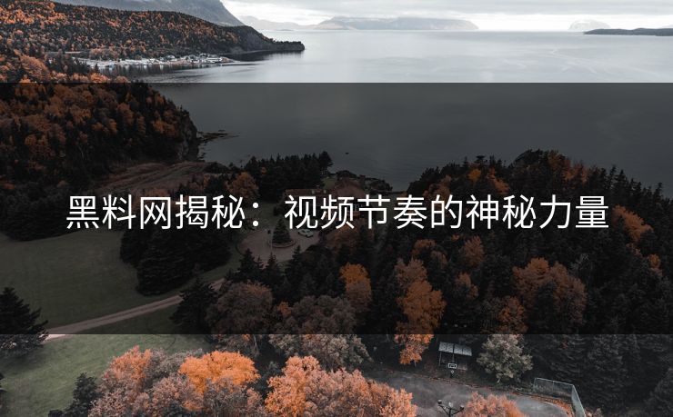 黑料网揭秘：视频节奏的神秘力量