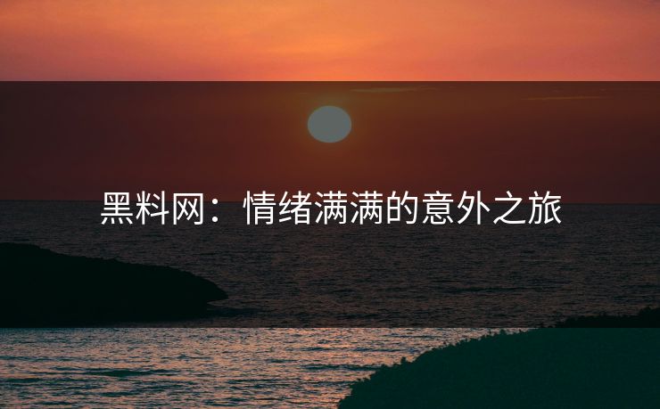 黑料网：情绪满满的意外之旅