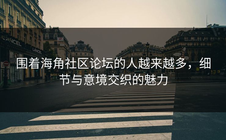 围着海角社区论坛的人越来越多，细节与意境交织的魅力