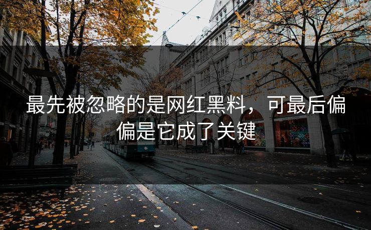 最先被忽略的是网红黑料，可最后偏偏是它成了关键