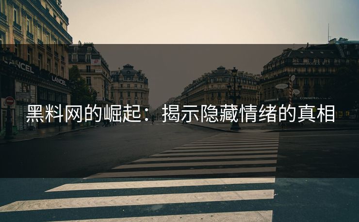 黑料网的崛起：揭示隐藏情绪的真相