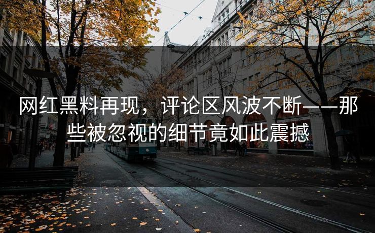 网红黑料再现，评论区风波不断——那些被忽视的细节竟如此震撼  第1张